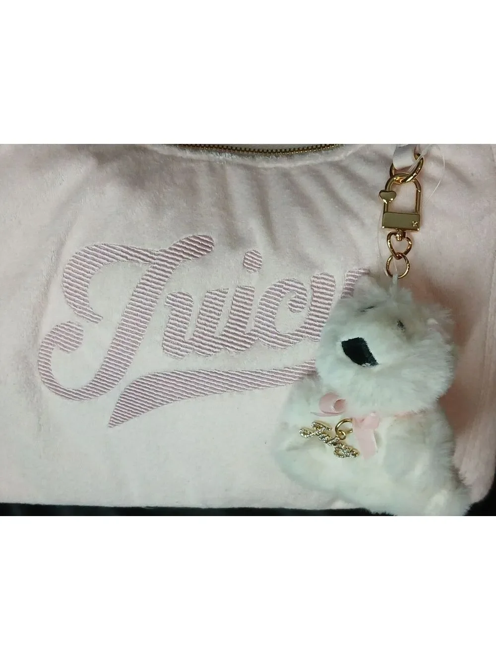 Juicy Couture Too Cute Hobo Bag Powder Blush Pink Scottie Charm NWT